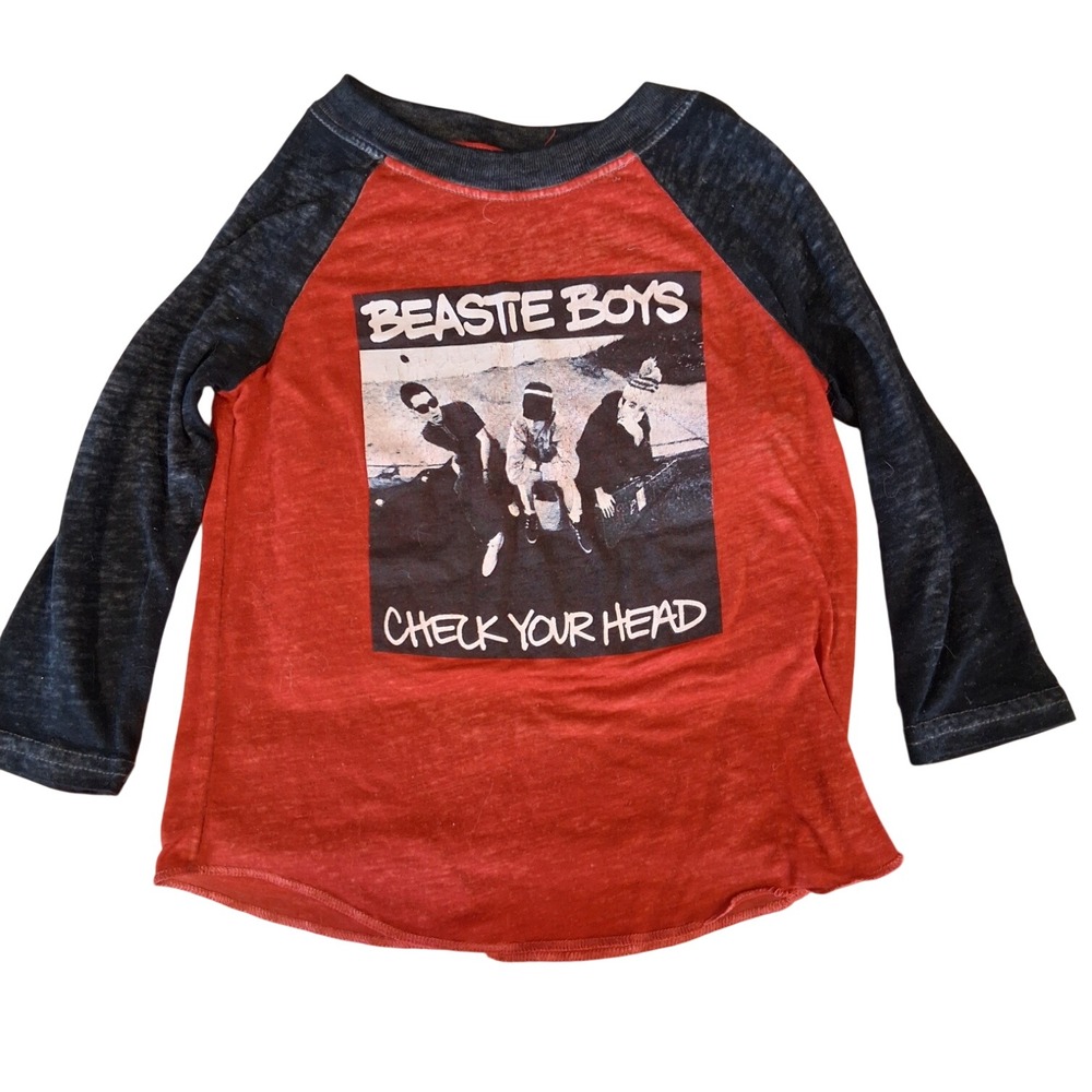 Beastie Boys Toddler's Long Sleeve Tshirt 2T Red& Black Band Tee Rocker EUC